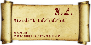 Mizsák Lóránt névjegykártya