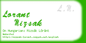 lorant mizsak business card