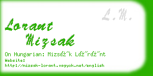 lorant mizsak business card